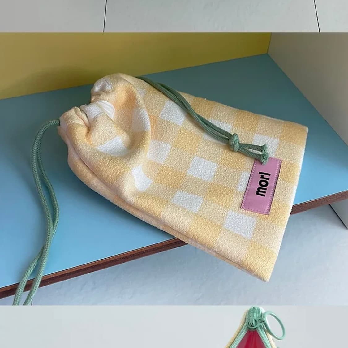 모르 스트링 파우치 옐로우 상품이미지4