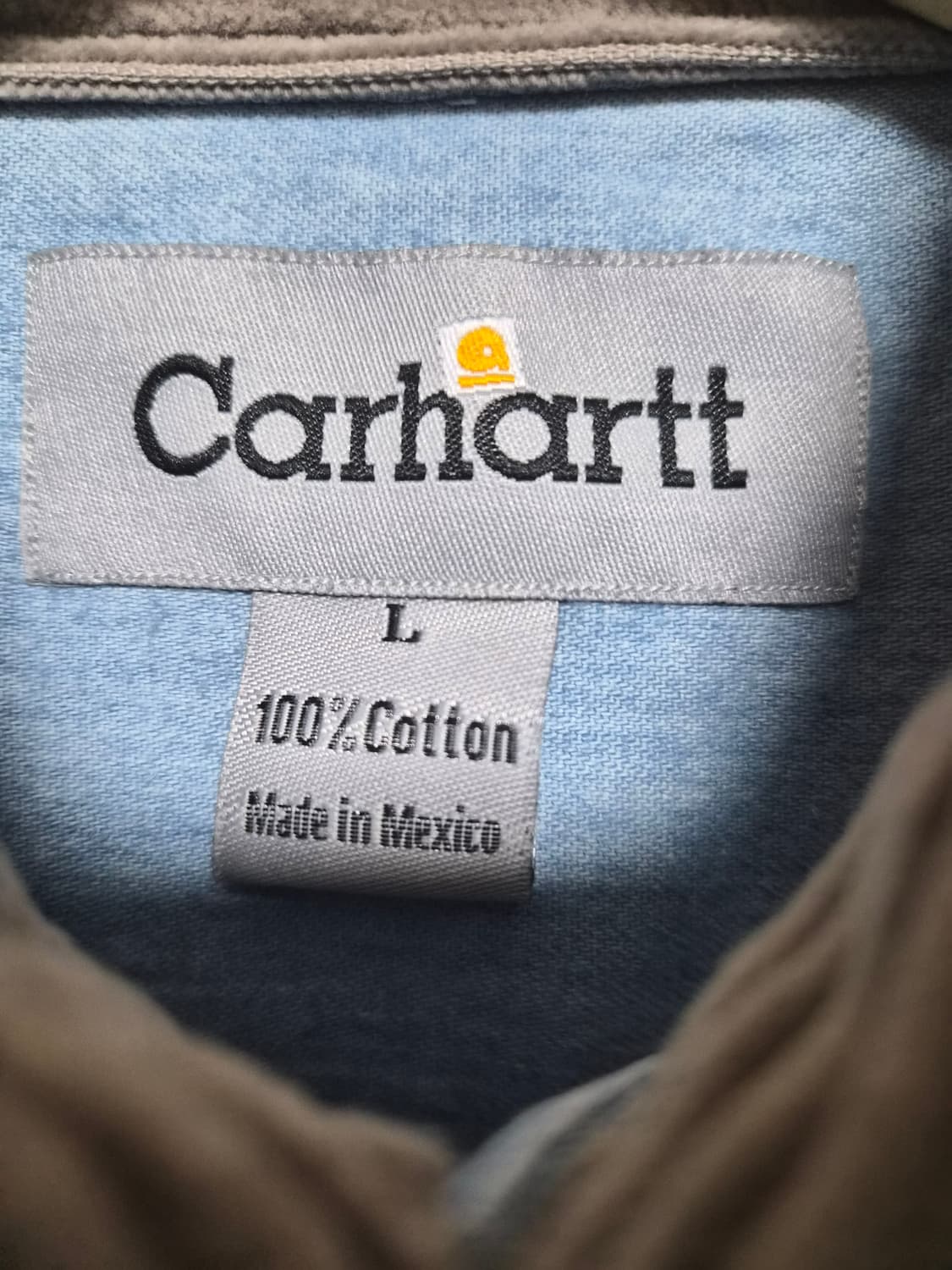 칼하트Carhartt 카라 배색 데님 셔츠 L - S235 상품이미지4