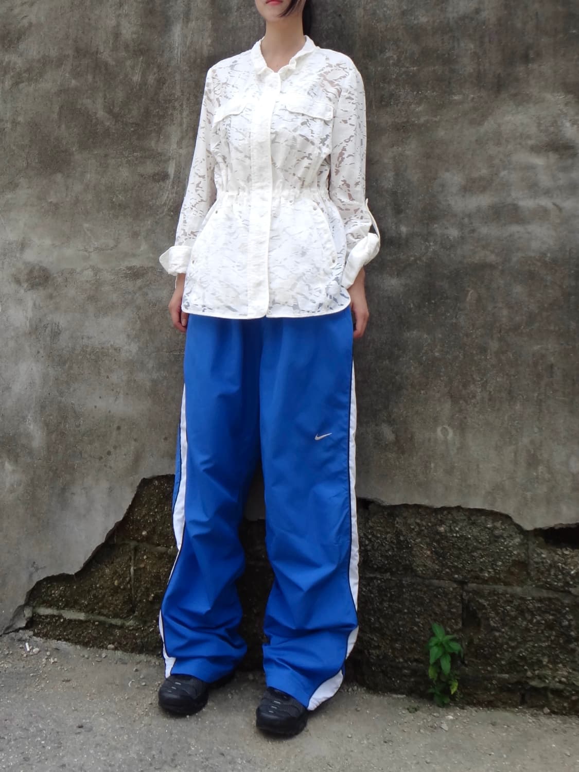 CROCODILE LADIES sheer pattern zip up 상품이미지3