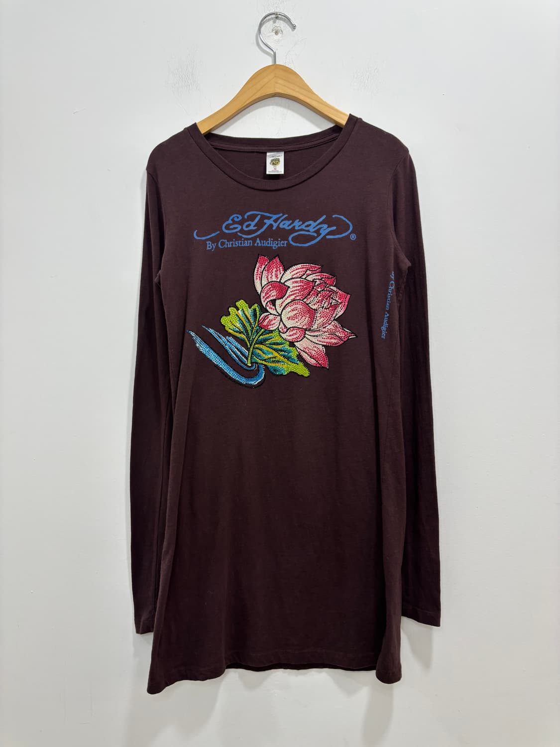 에드하디 브라운 연꽃 큐빅 비즈 긴팔 티셔츠 상품이미지6