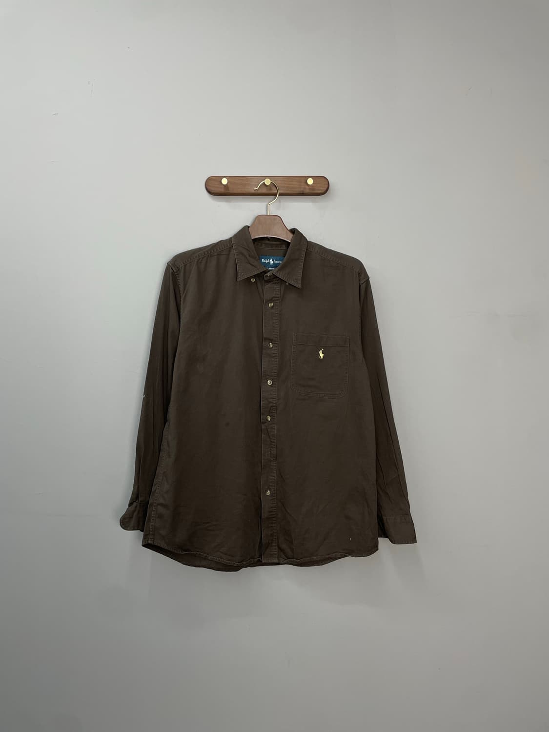 폴로 랄프로렌 브라운 솔리드 셔츠 H1108 상품이미지2