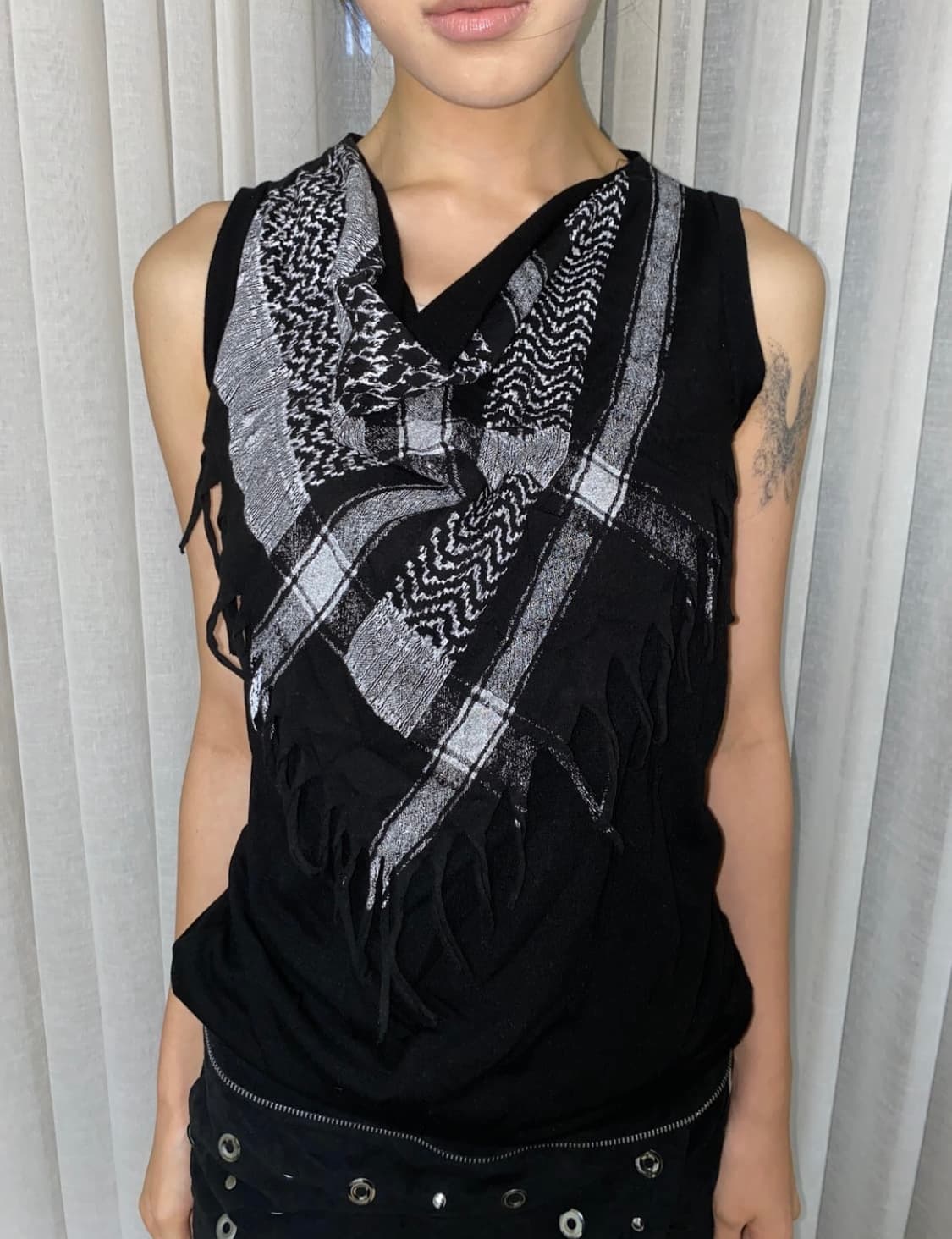 Vintage drape check sleeveless  상품이미지1
