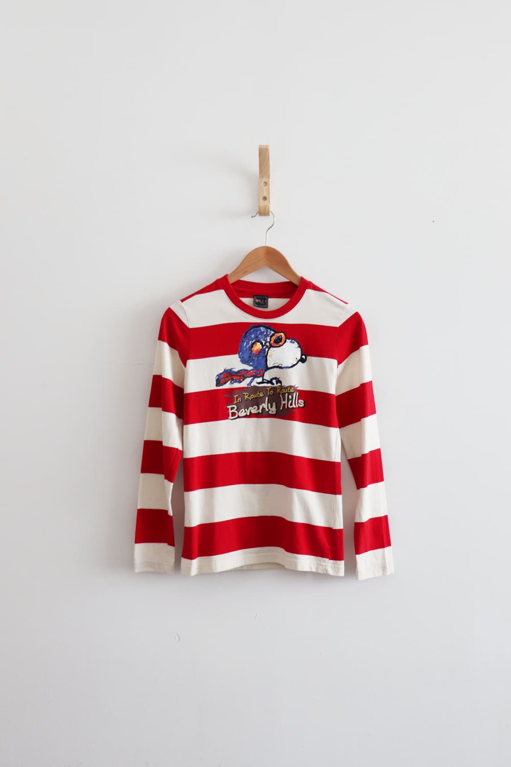  NII Snoopy stripe t shirt (착용컷) 상품이미지1