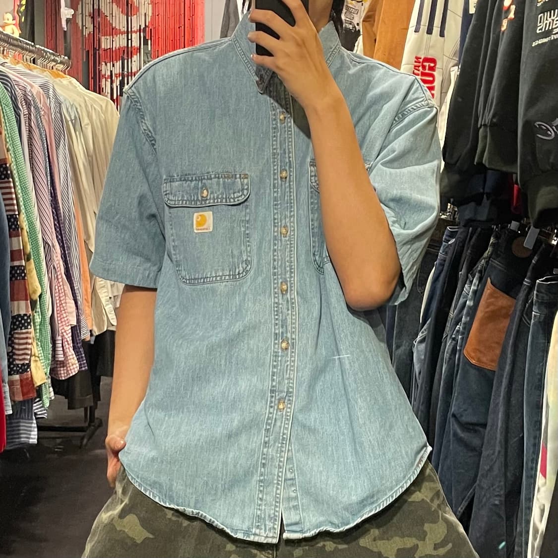 [IM] carhartt 칼하트 연청 데님 반팔셔츠 상품이미지2