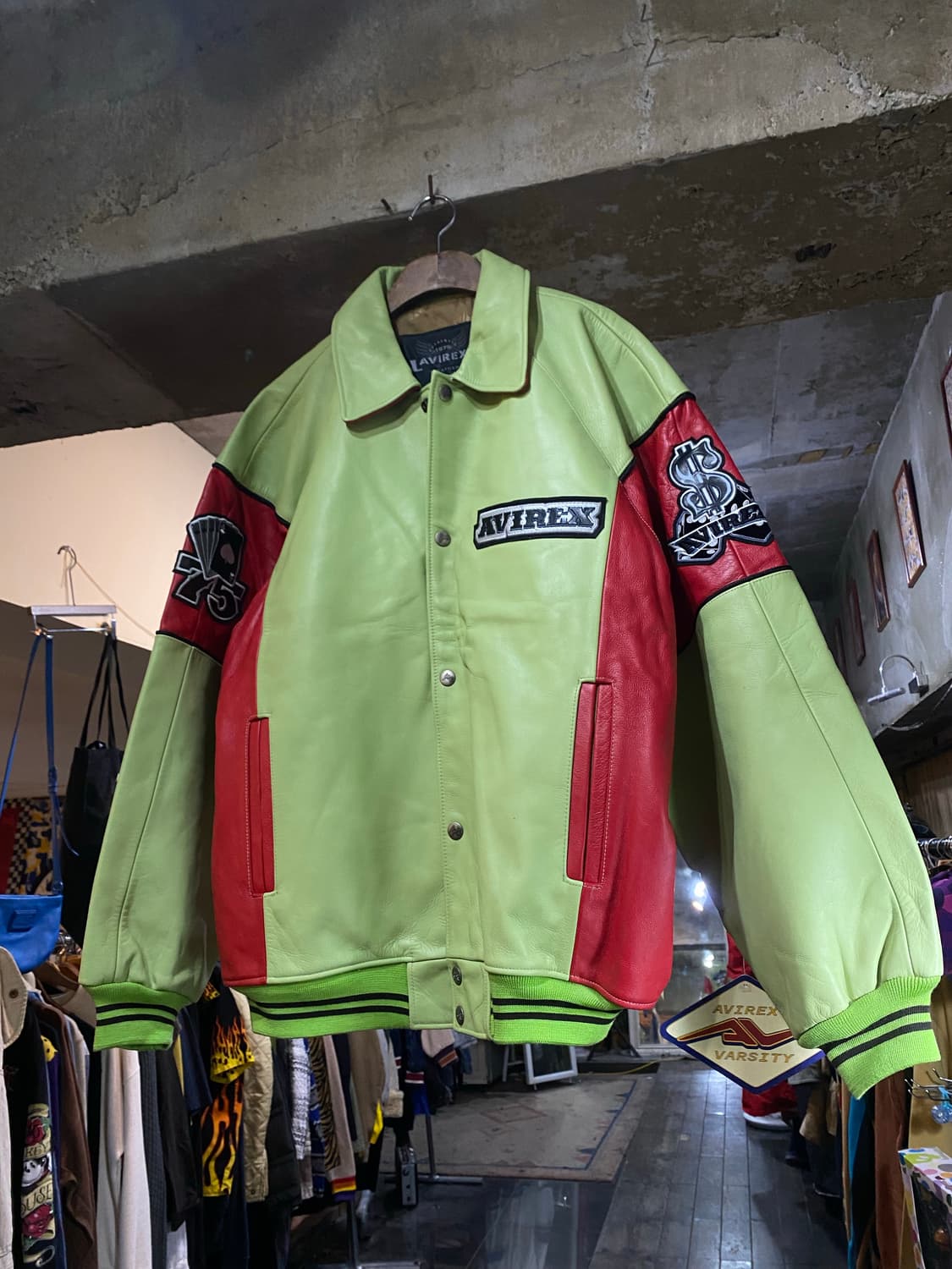 90s AVIREX 하이롤러 바시티 자켓 XXXL 상품이미지2