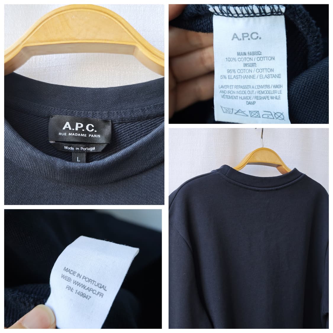 아페쎄 A.P.C. Decal 빅로고 맨투맨 네이비 L 상품이미지10