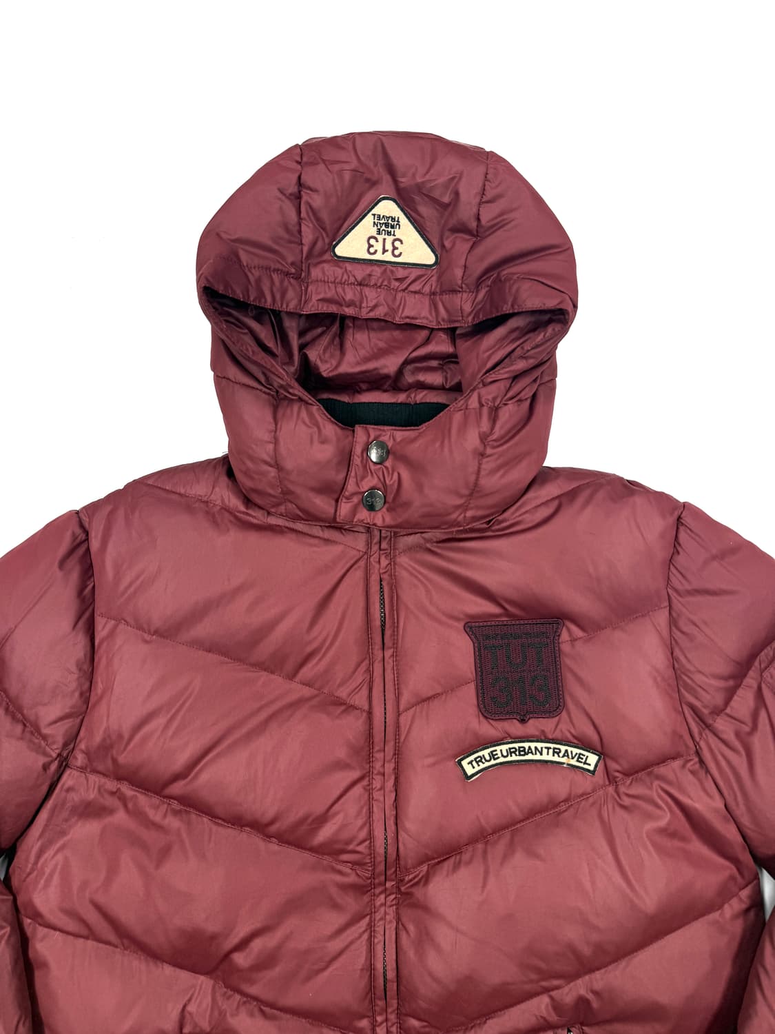 버건디 스트릿 패치 덕다운 자켓 상품이미지2