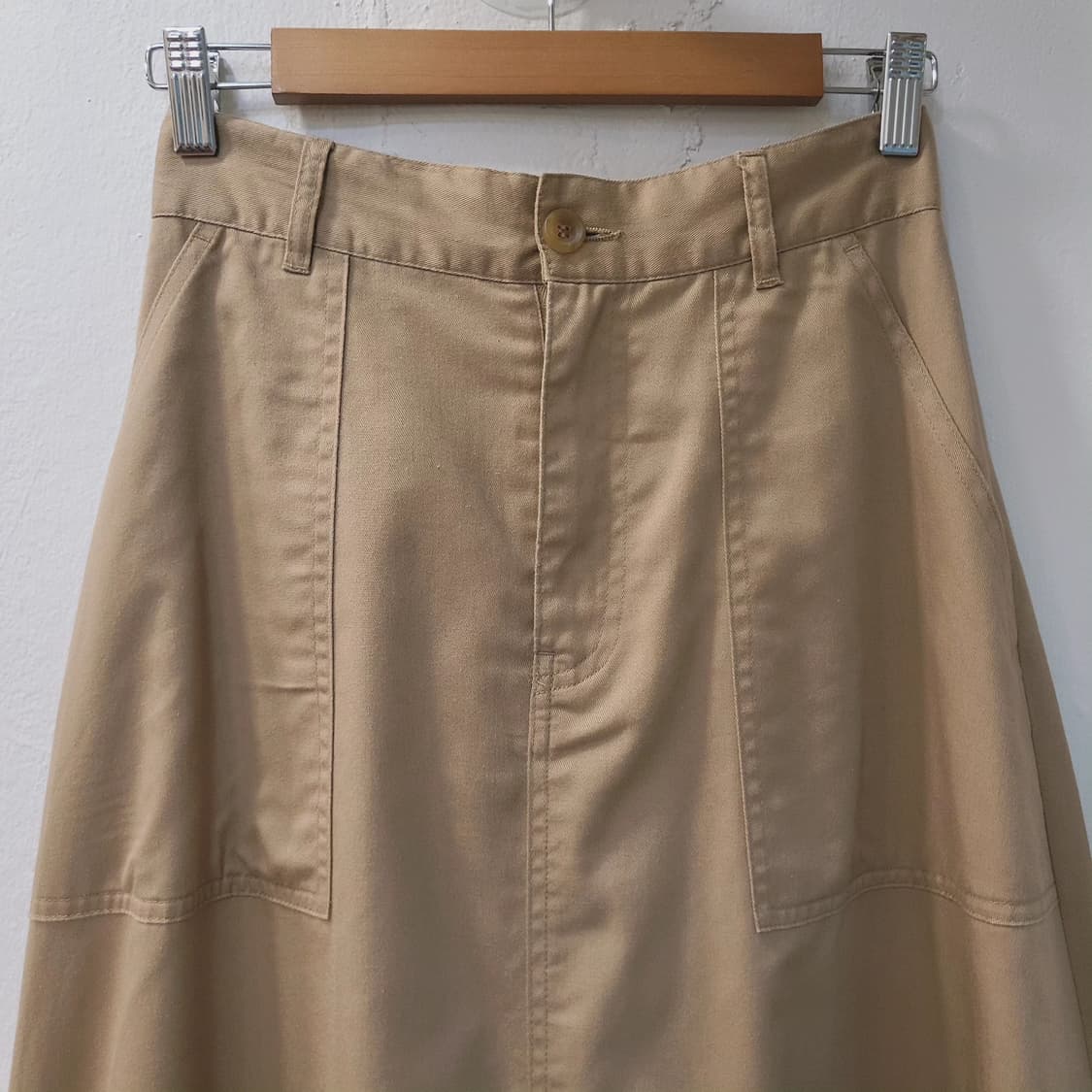 W closet 베이지 포켓 면스커트 상품이미지3