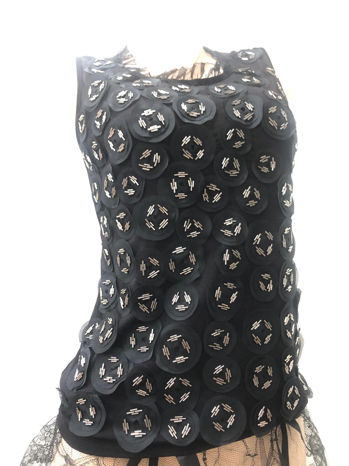 coin patch neck lace sleeveless 상품이미지4