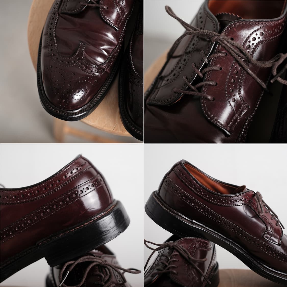 알든 975 9D(270-275)사이즈 버건디 코도반 윙팁 더비 상품이미지9