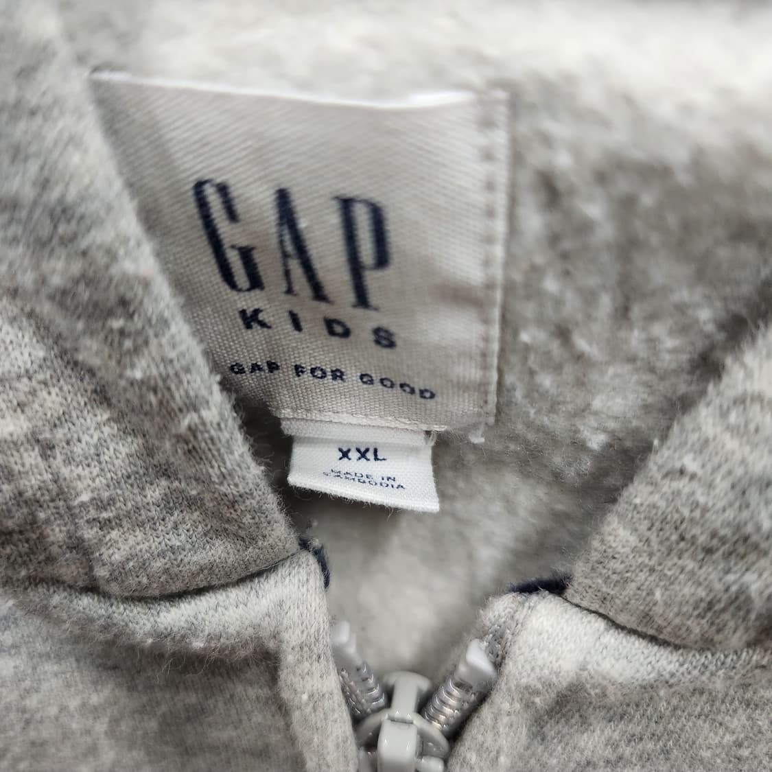 GAP 갭 기모 빅로고 자수 후드집업 M 상품이미지4