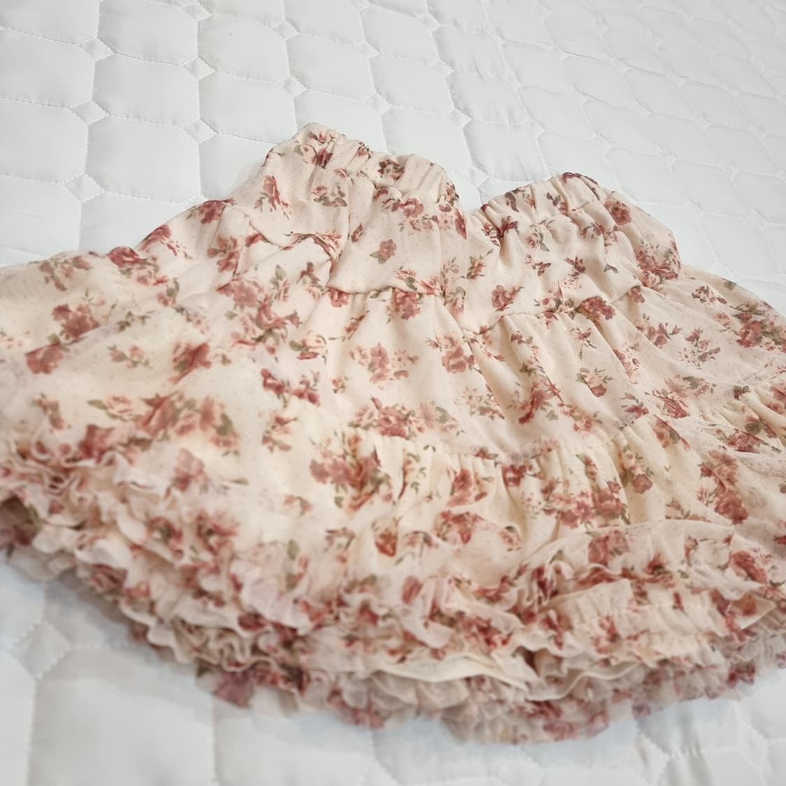 로맨틱 플로럴 러플 스커트 상품이미지2