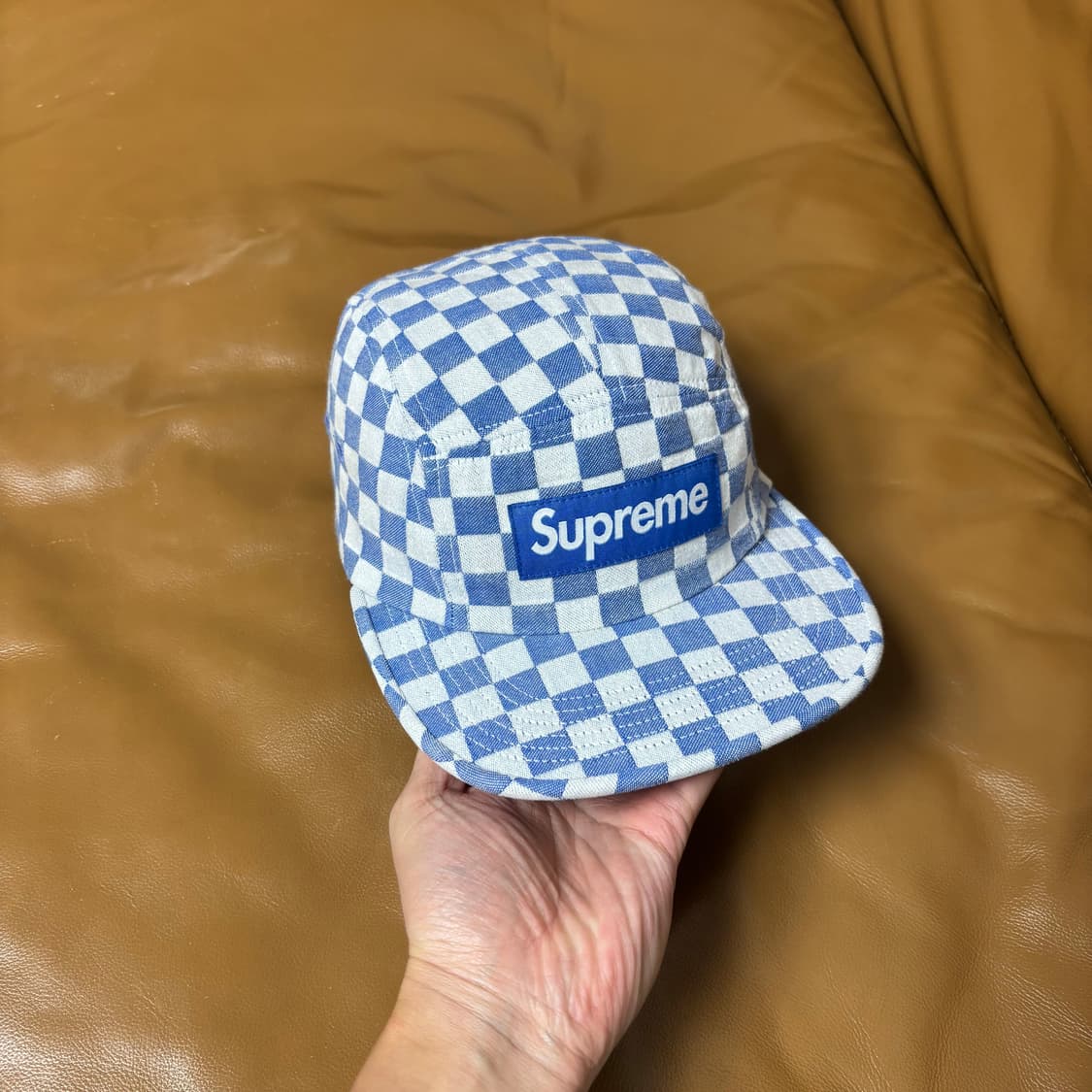 Supreme 슈프림 체커보드 블루 캠프캡 모자 (Checkboard) 상품이미지2