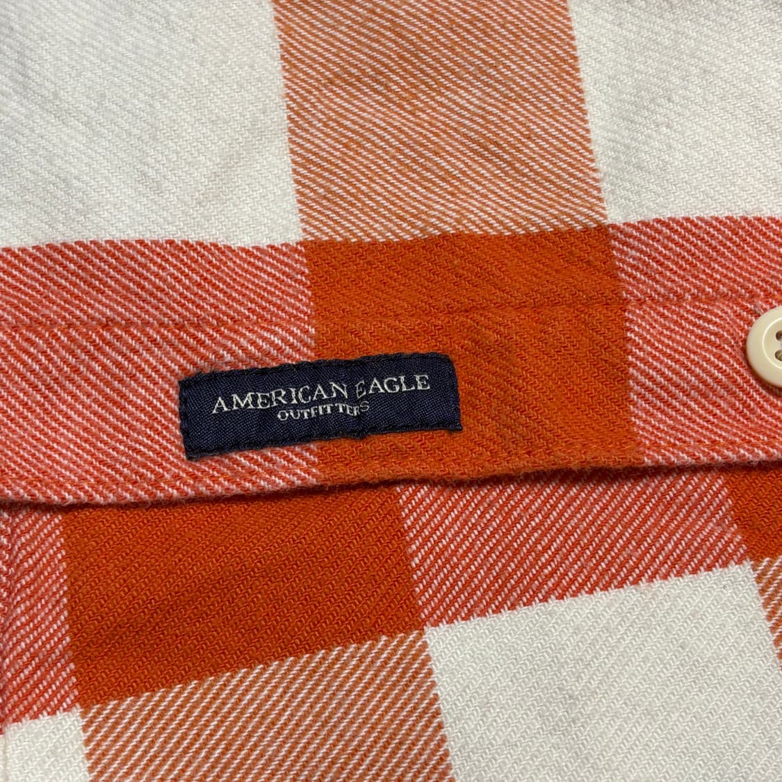 American Eagle 오렌지 플란넬 체크 셔츠 상품이미지6