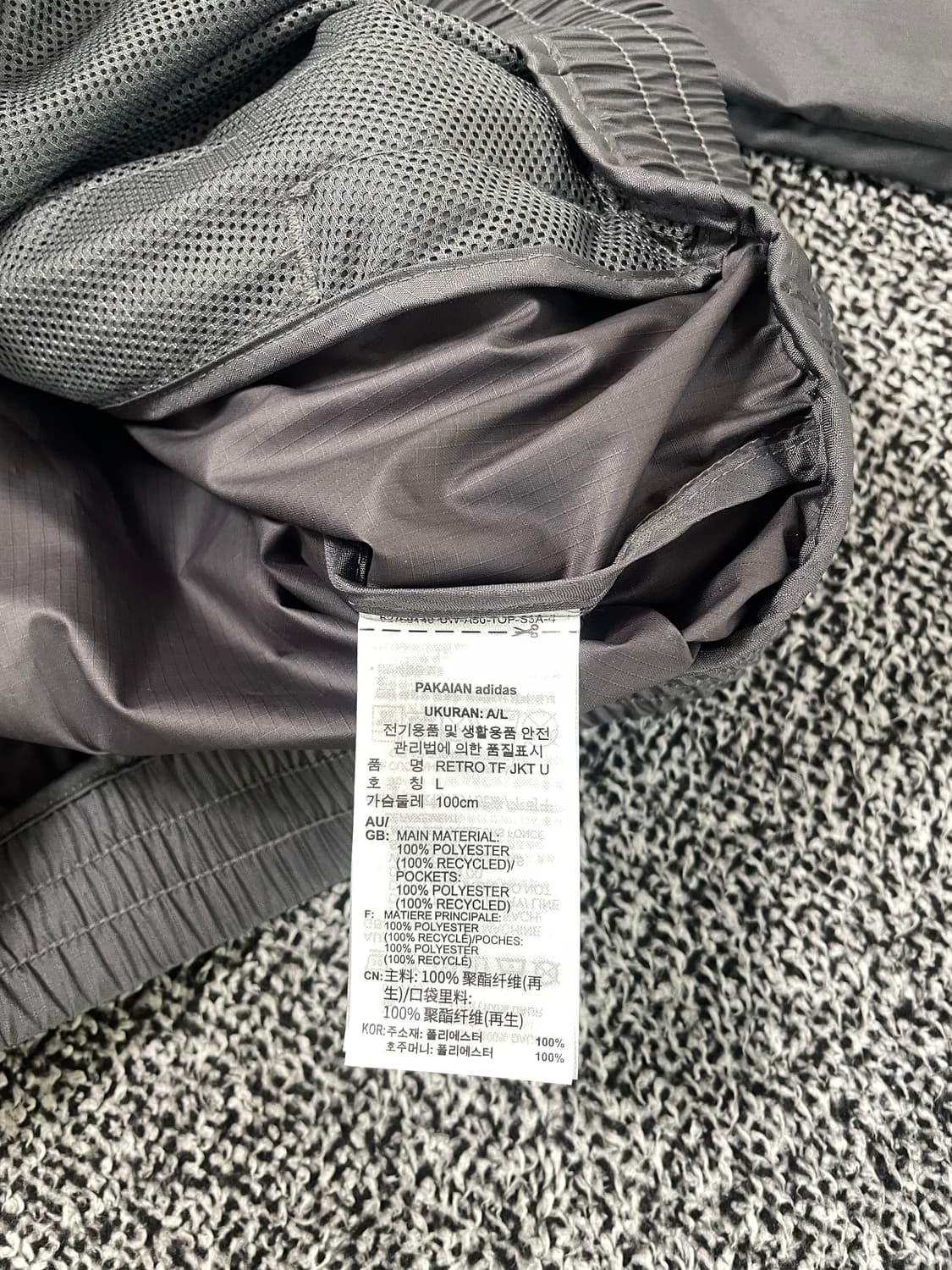 빈티지9. 아디다스 레트로 트레포일 바람막이 자켓 그레이 점퍼 나일론 상품이미지5