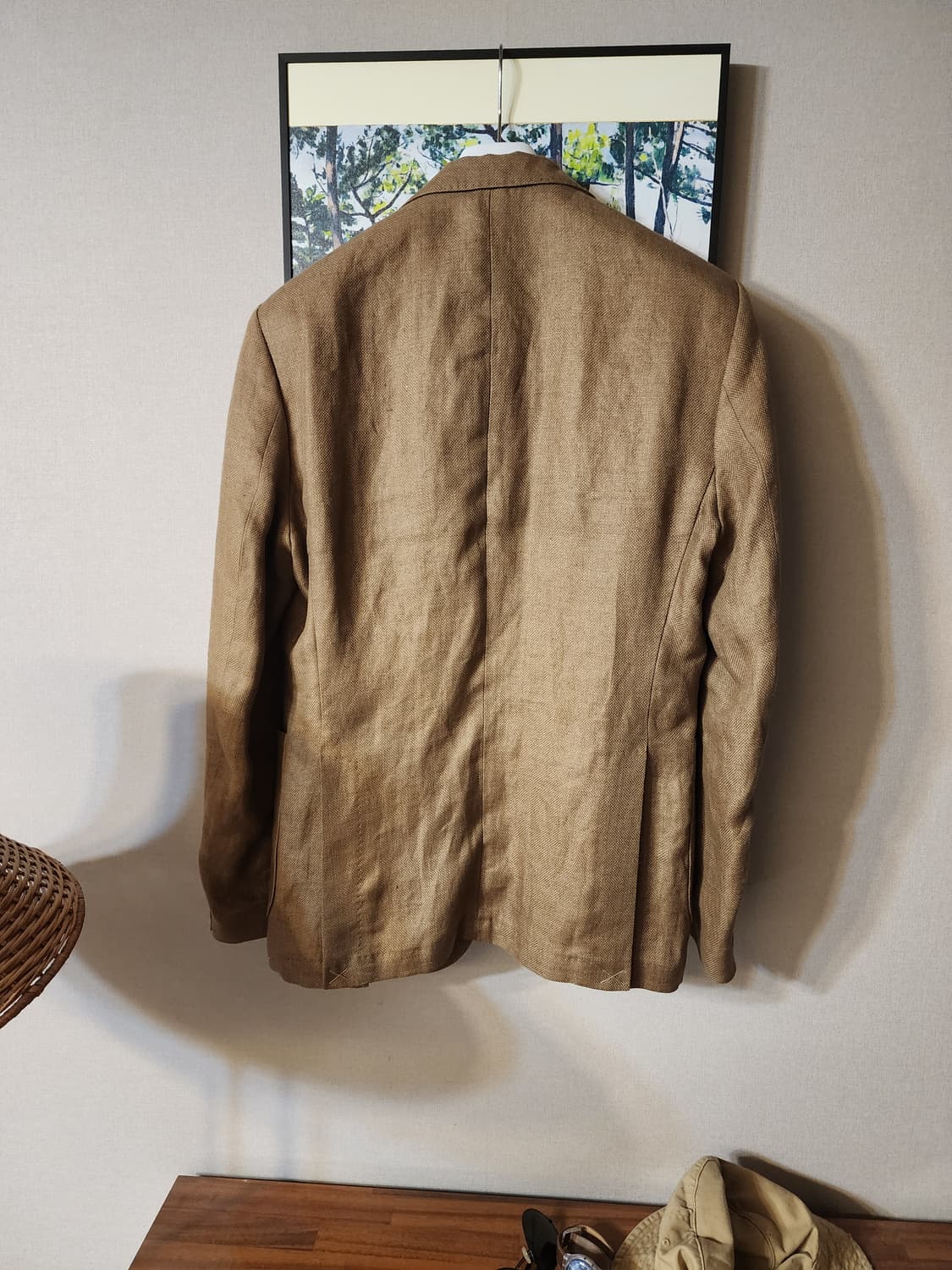 망고 맨 린넨 브라운 자켓 eu50 it54 uk/us40 사이즈 상품이미지2