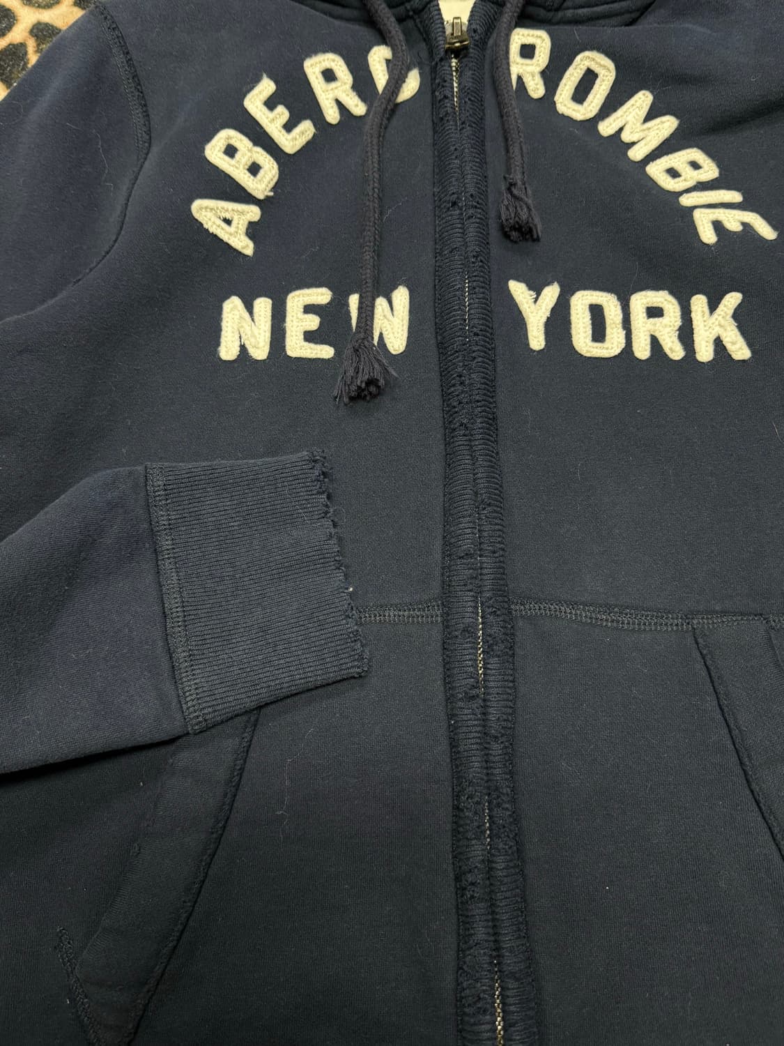 아베크롬비 헤비웨이트 후드집업 L 네이비 상품이미지3