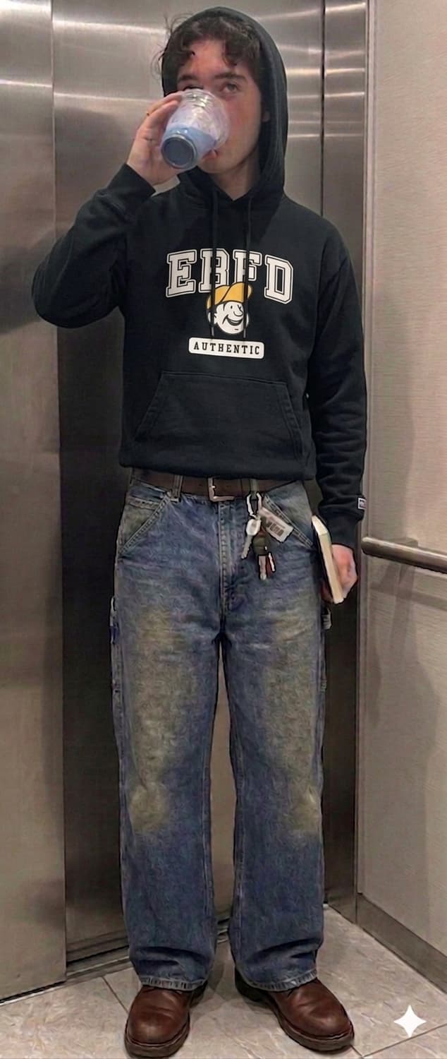 이벳필드 블랙 후드티 상품이미지6