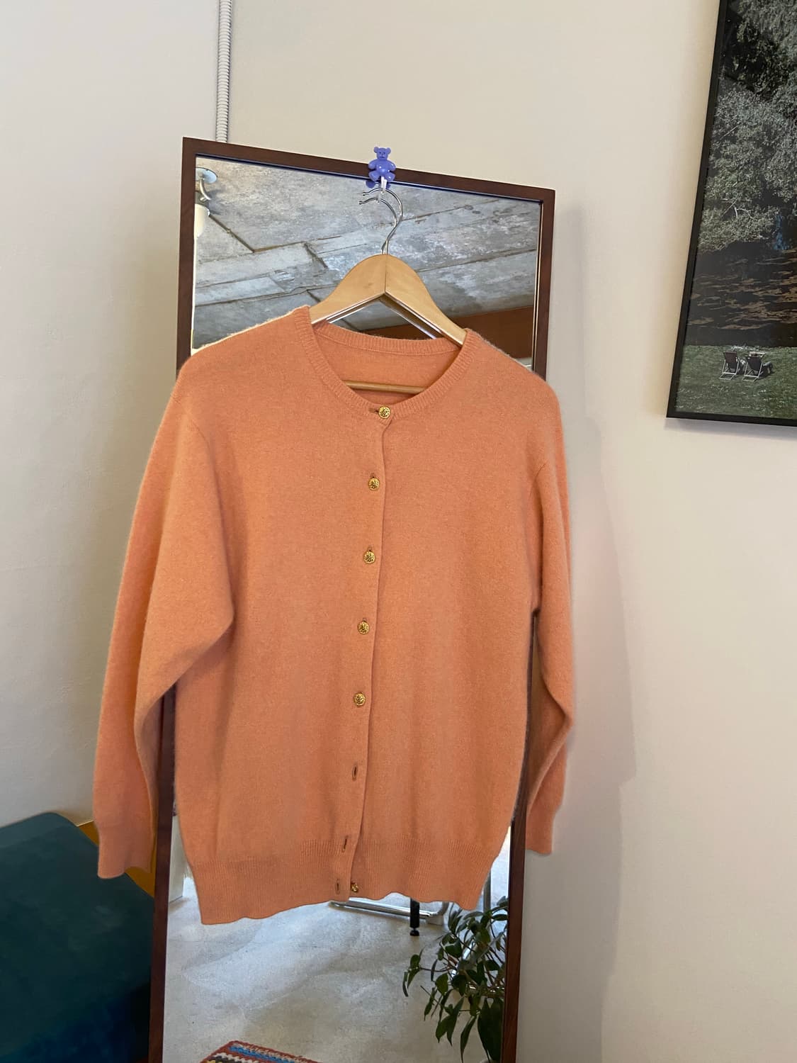 피치색 캐시미어 가디건 상품이미지1