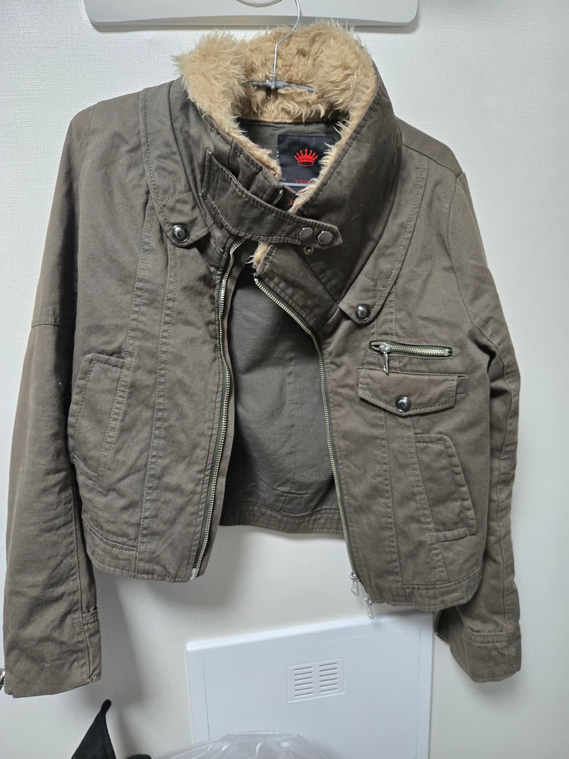 레이어룸 그런지 y2k 카키브라운자켓/ 퍼그레이가디건 상품이미지4