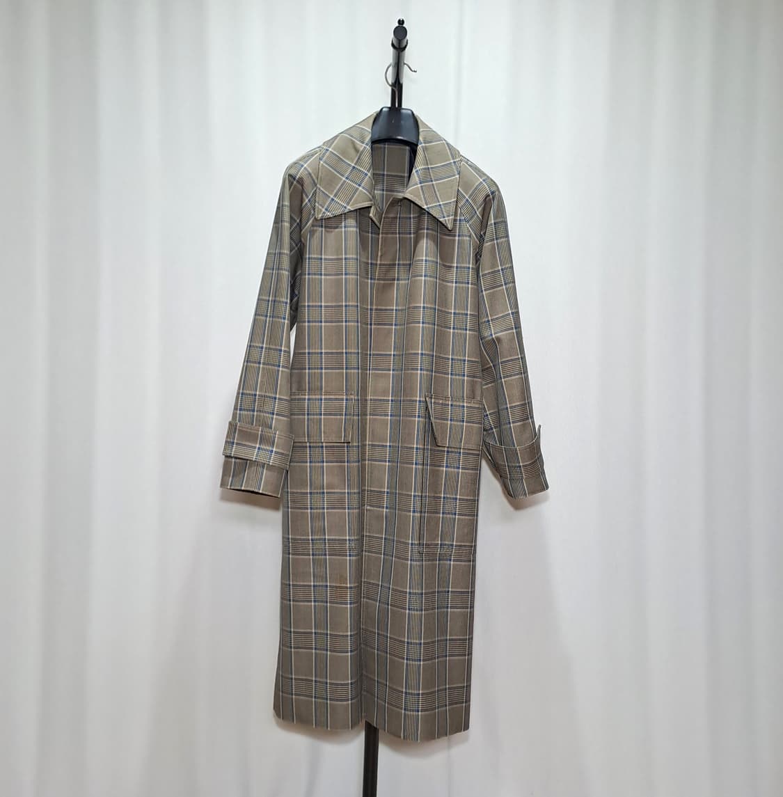 (새상품급 택포) 솔리드옴므 발마칸 체크 롱 코트 B577 상품이미지1