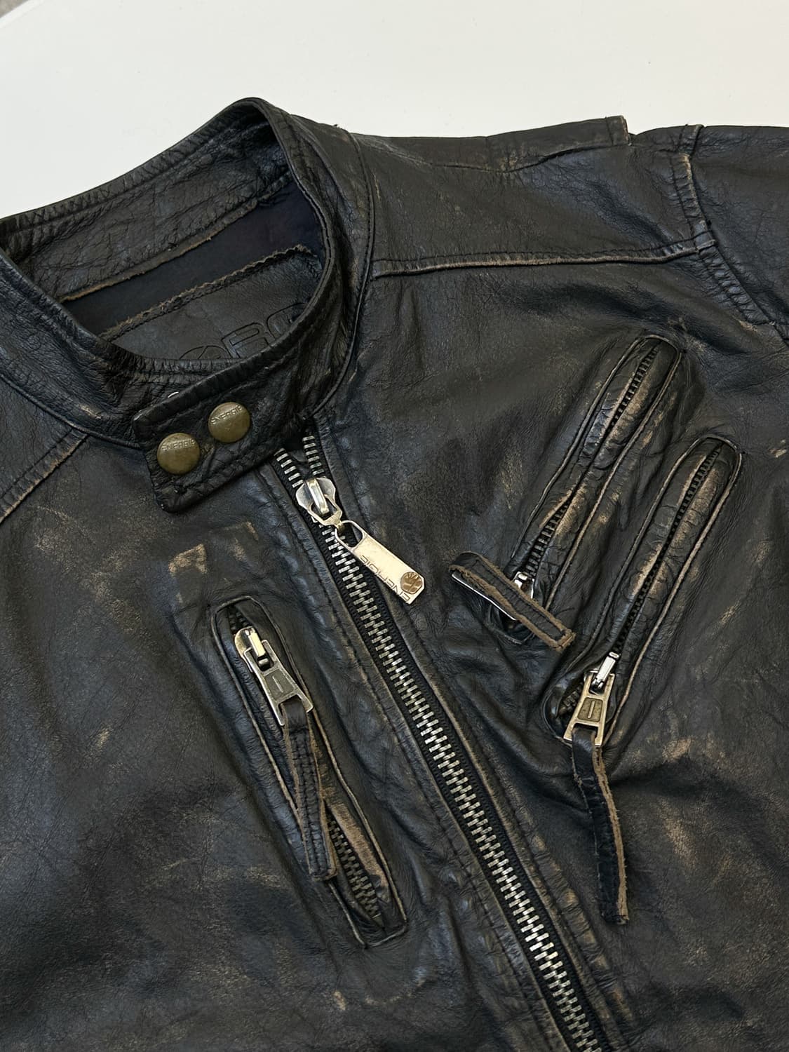 Energie 이태리 페이드 바이커 레더 자켓 상품이미지4