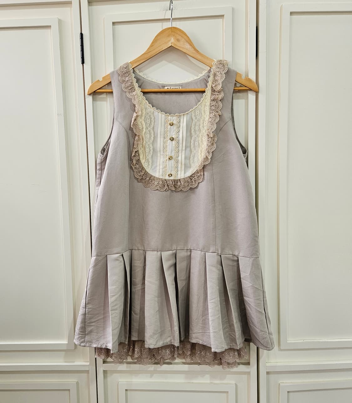 엑시즈팜(axes femme) 레이스 배색 플레어 원피스 상품이미지1