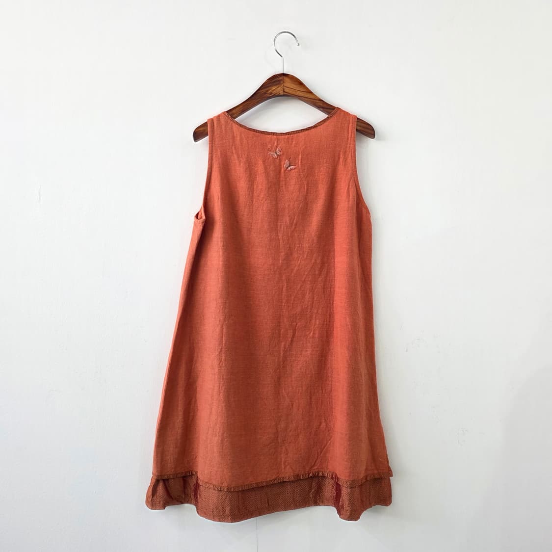 오리엔탈 오렌지 플라워 자수 슬리브리스 원피스 상품이미지2