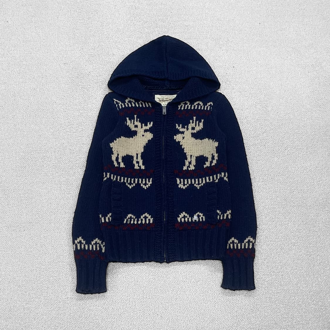 후아유 아메리칸 빈티지 노르딕 코위찬 니트 후드집업 상품이미지2