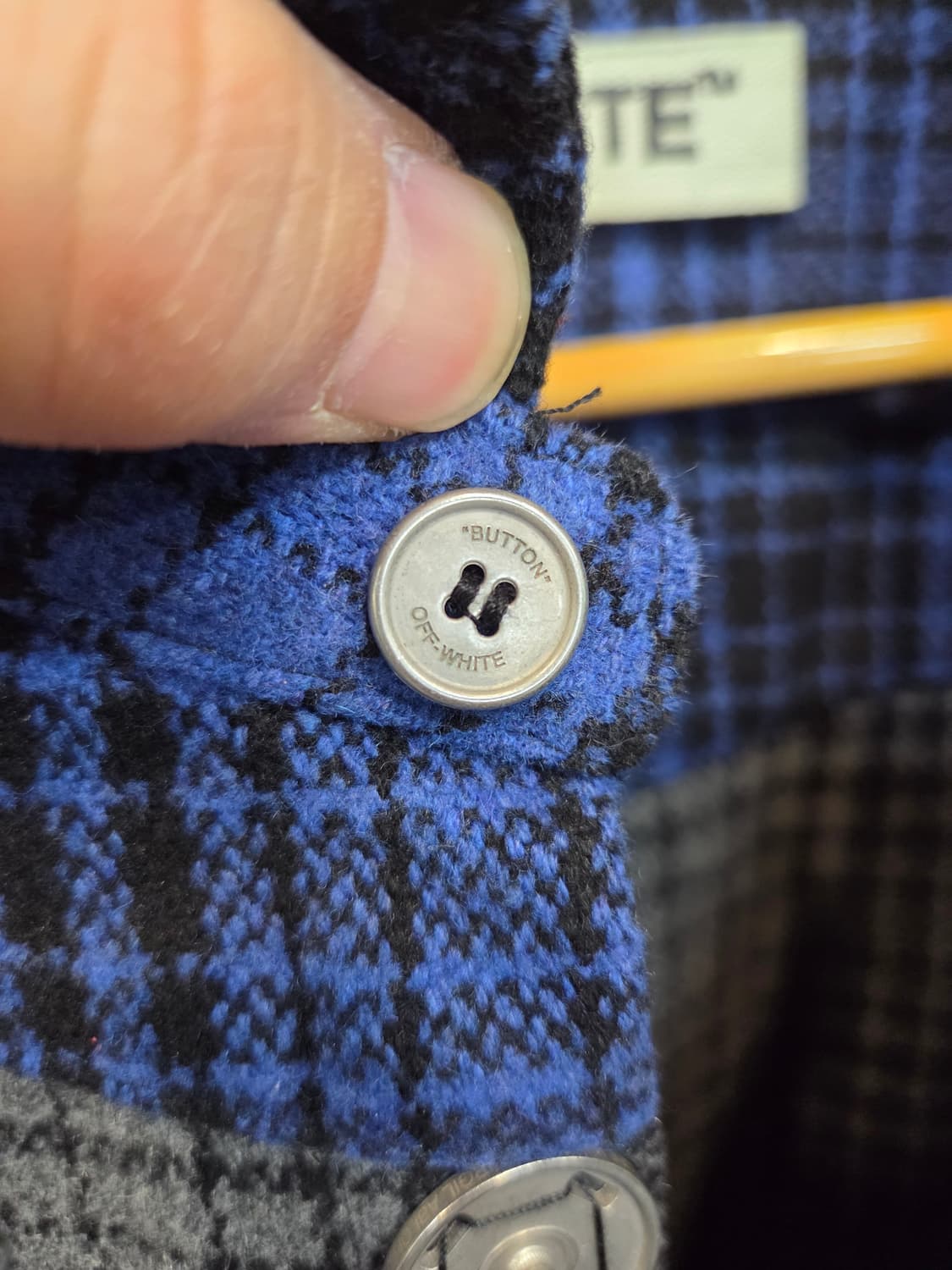 오프화이트 패치워크 플란넬 울 체크 셔츠자켓 L 상품이미지5