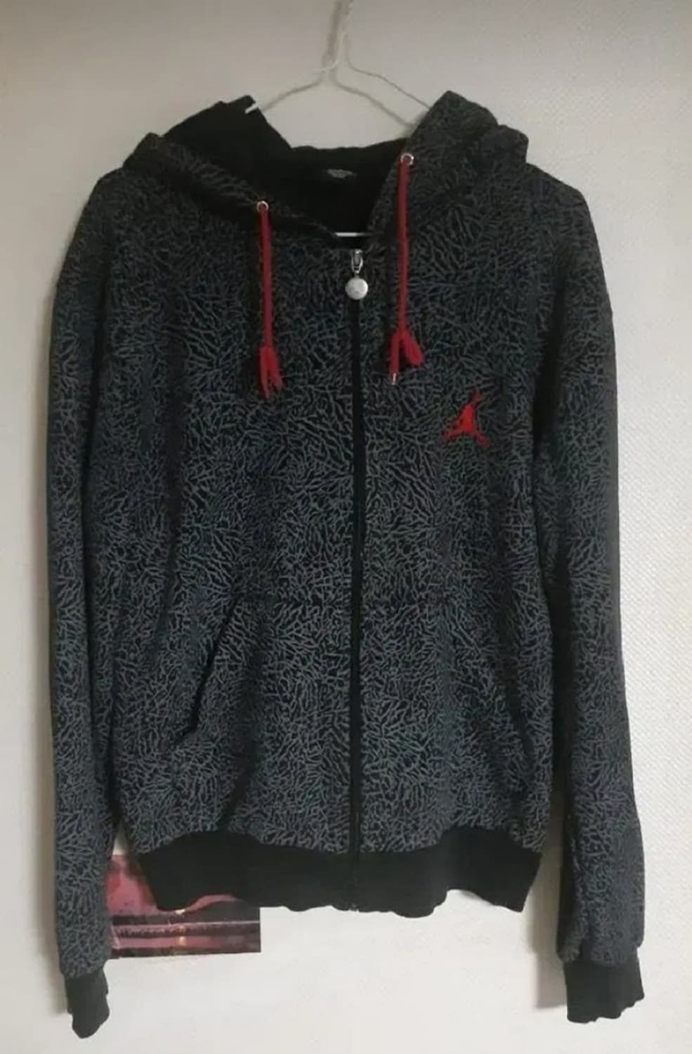 조던 올드스쿨 코끼리 패턴 후드 집업 L -USA 상품이미지1