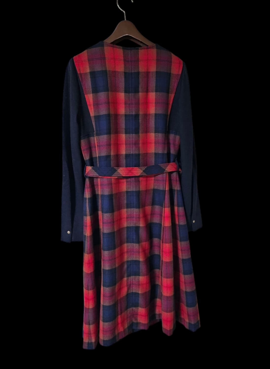 [미착용] 헤지스레이디스 레드 체크 벨트 울 미디 원피스 55 상품이미지9