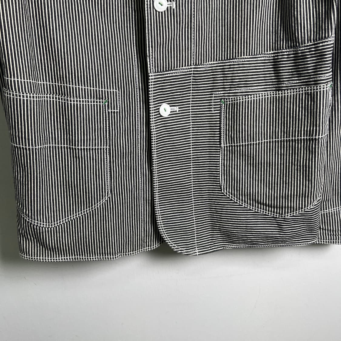 히로미치 나카노 히코리 스트라이프 커버올 자켓 L 상품이미지5