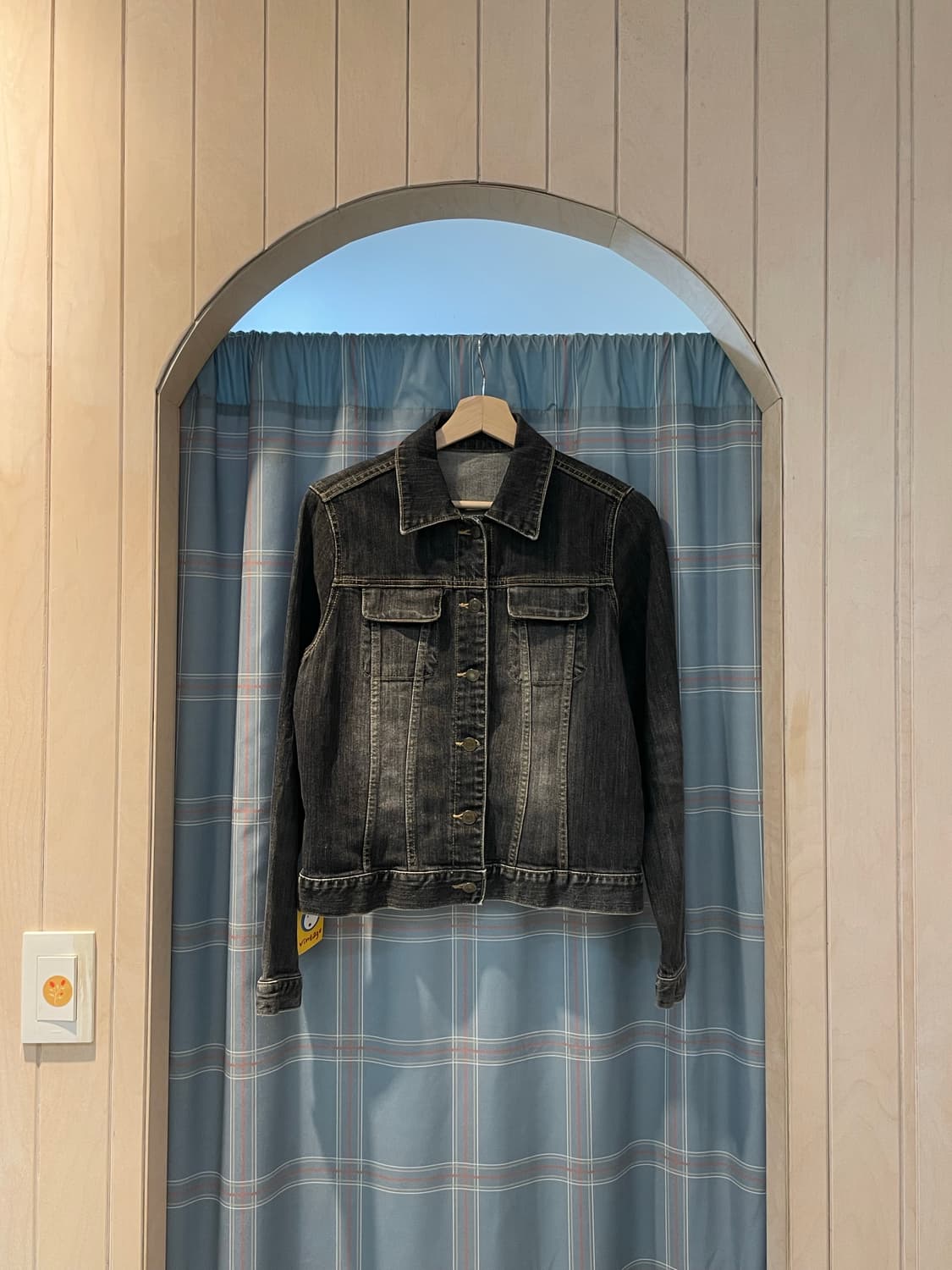 일본빈티지 Y2K 다크그레이 워싱청자켓 상품이미지2