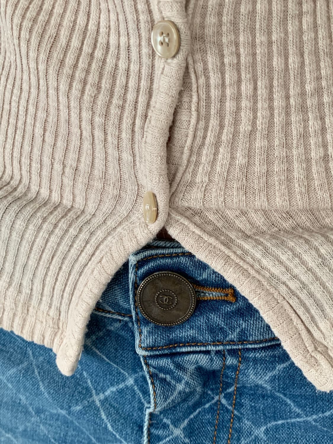 00's "Chanel" diamond pattern Jeans 상품이미지4