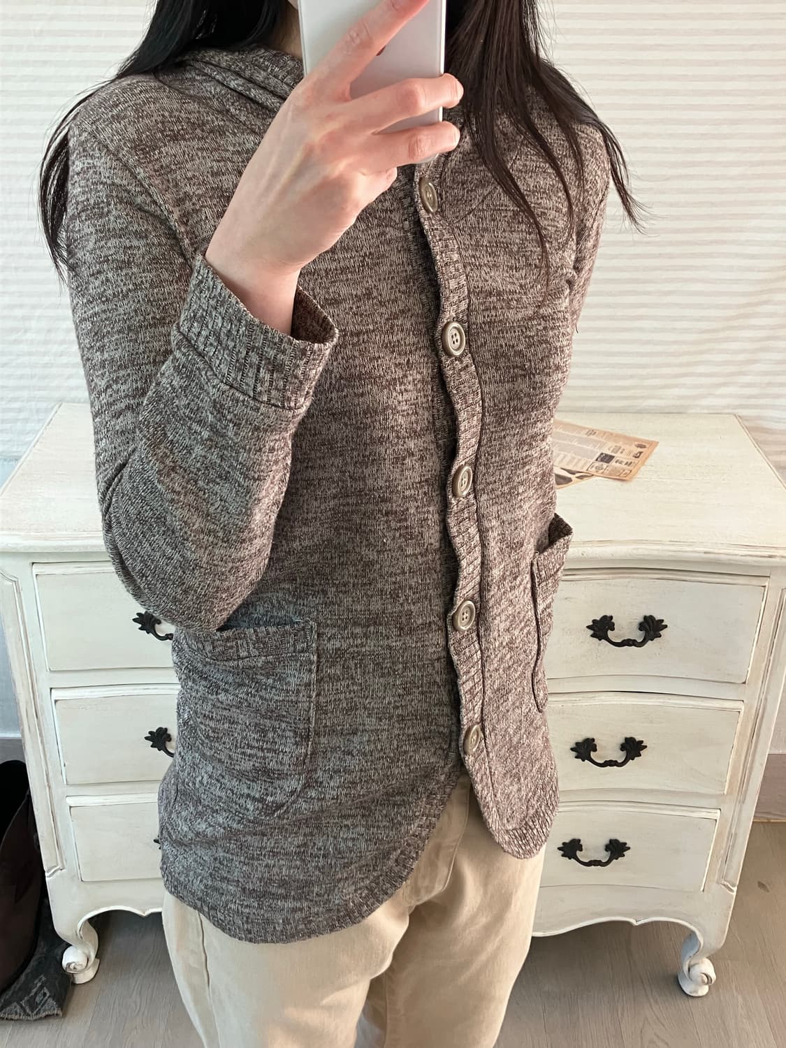 jpn vintage 브라운 보헤미안 후드 가디건 y2k 스트릿 갸루 펑 상품이미지2