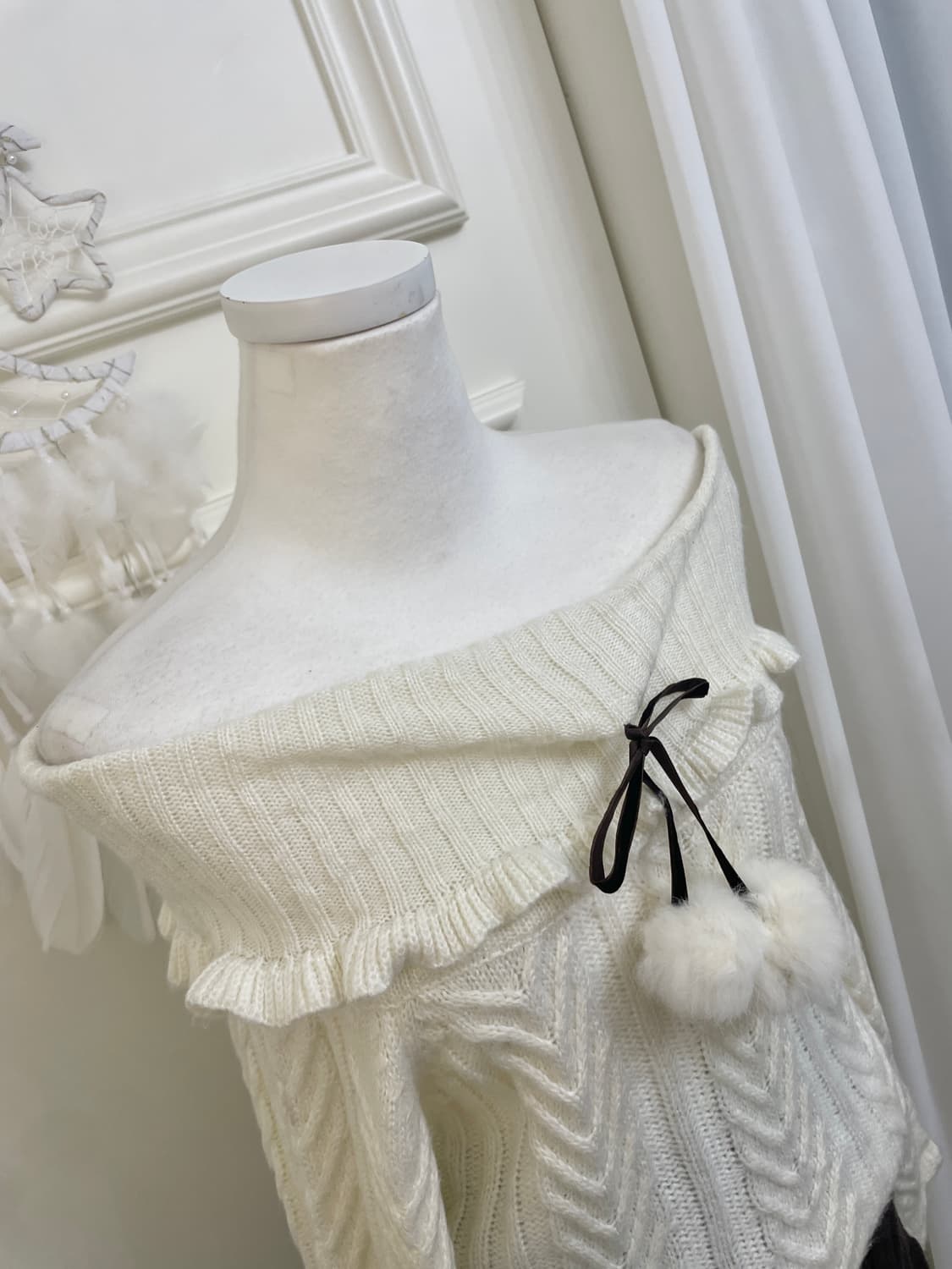 ANK ROUGE ivory lovely bow off-shoulder 상품이미지8