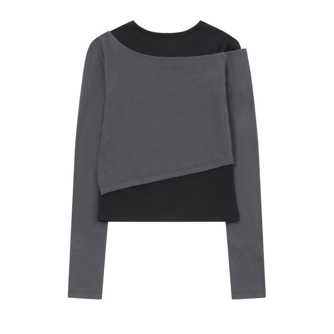 미세키 서울 레이어드 롱 슬릿 슬리브 차콜 상품이미지2