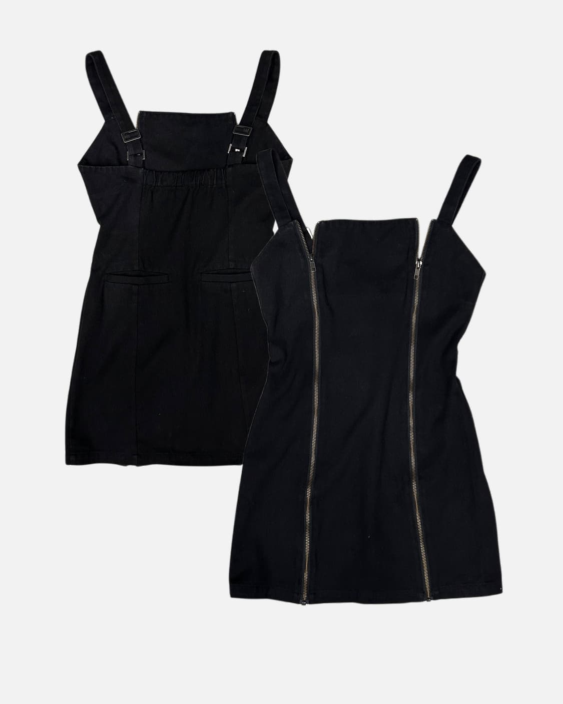 zip-up slit black dress 상품이미지1