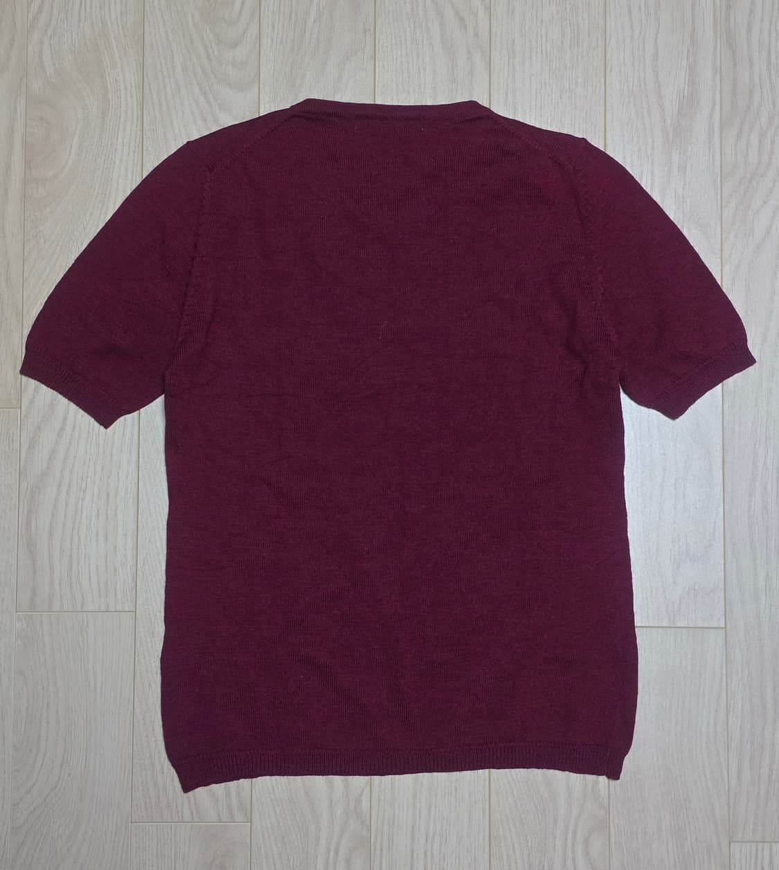 츠모리치사토 버건디 울 반팔니트 상품이미지4