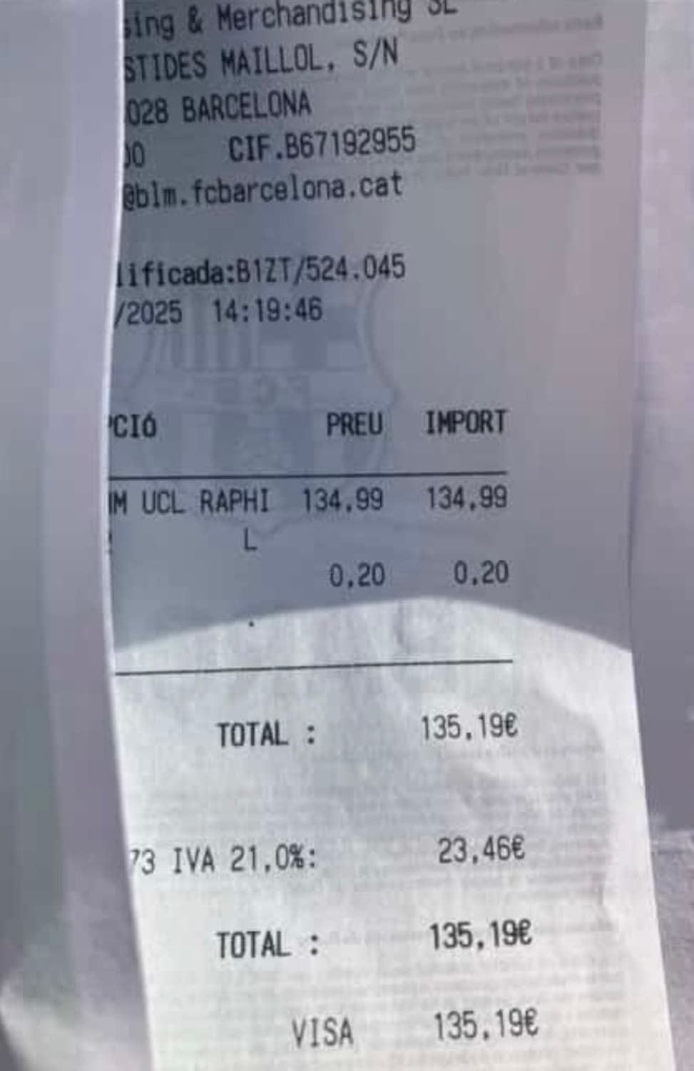 24-25 바르셀로나 홈 하피냐 챔스 정품 유니폼 L 상품이미지9