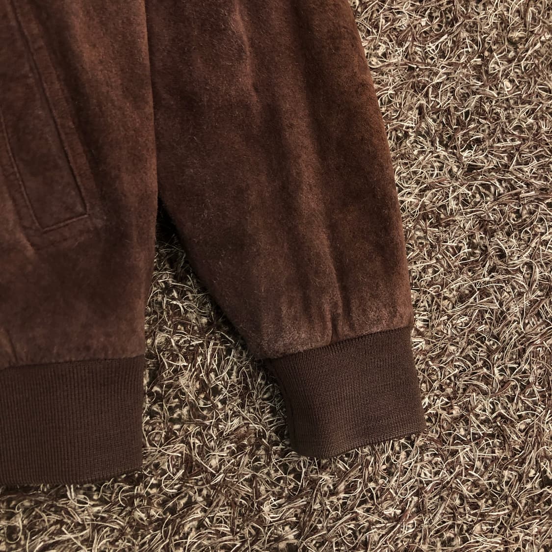 Shane 90s 빈티지 돈피 스웨이드 브라운 블루종 자켓 상품이미지4