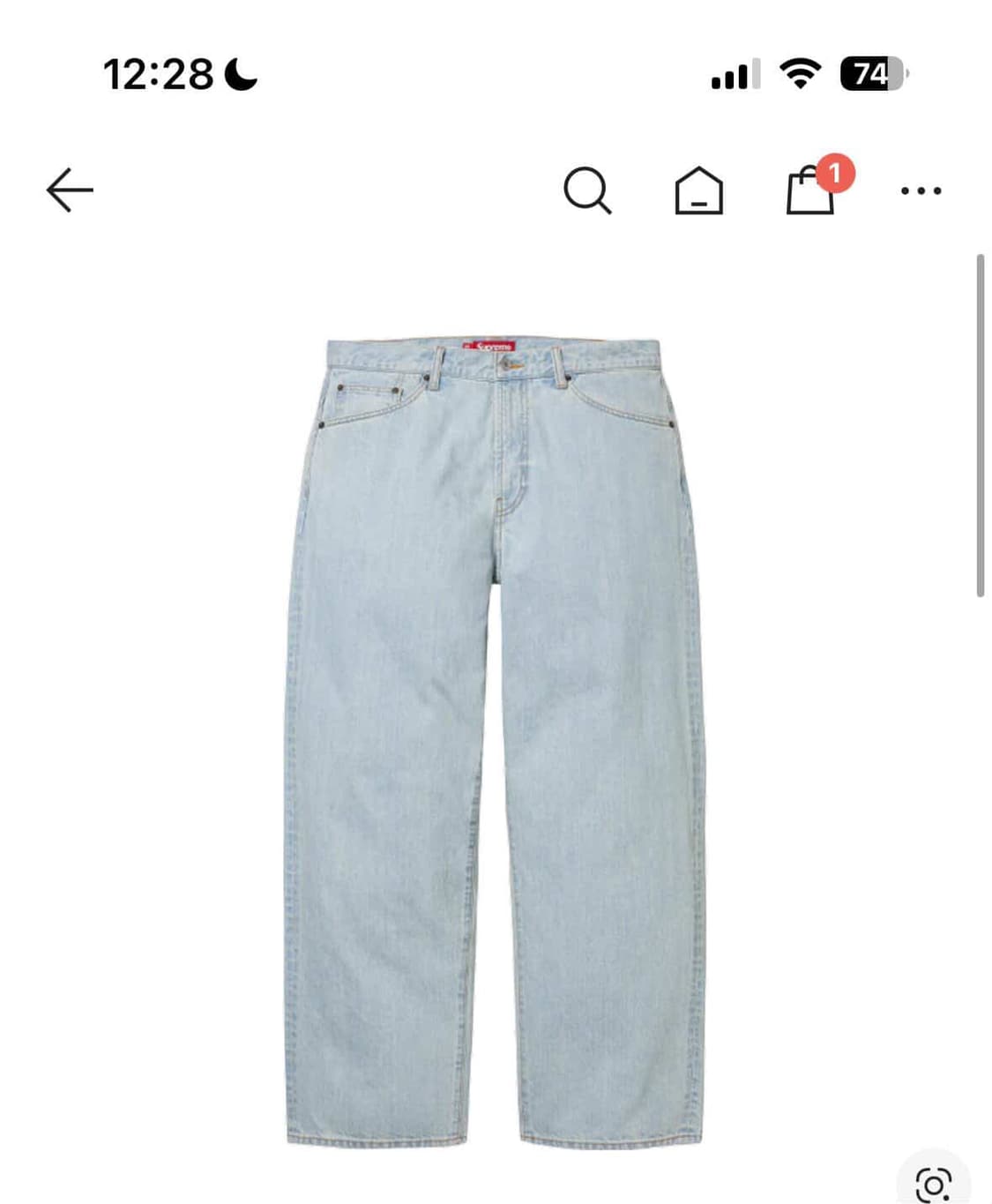 초급처) 슈프림 25fw 배기진 라이트워시드 인디고(30) 상품이미지1