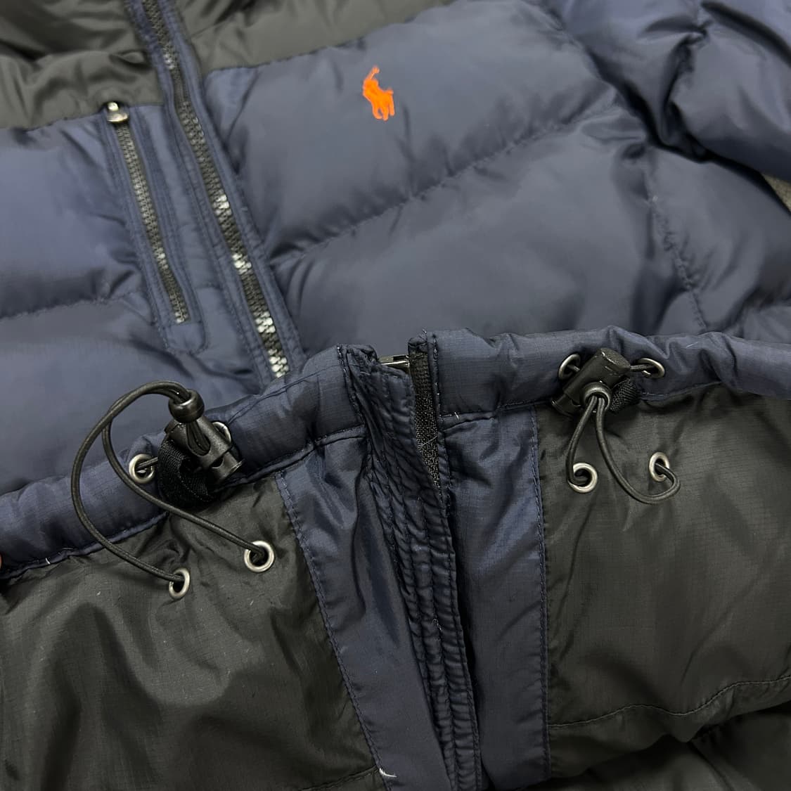 폴로 네이비 오렌지포니 덕다운 패딩(M) 상품이미지6