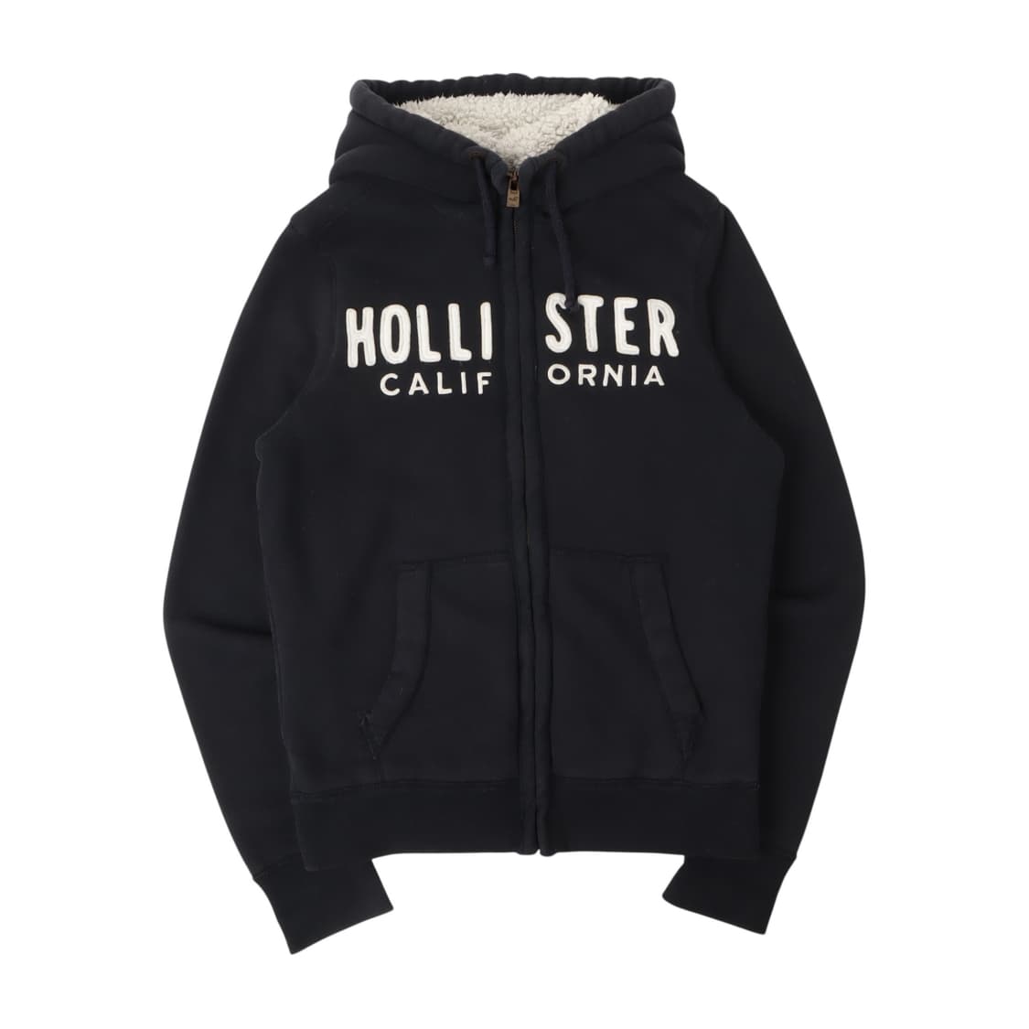 홀리스터 네이비 엠브로이드 쉐르파 후드집업 상품이미지1