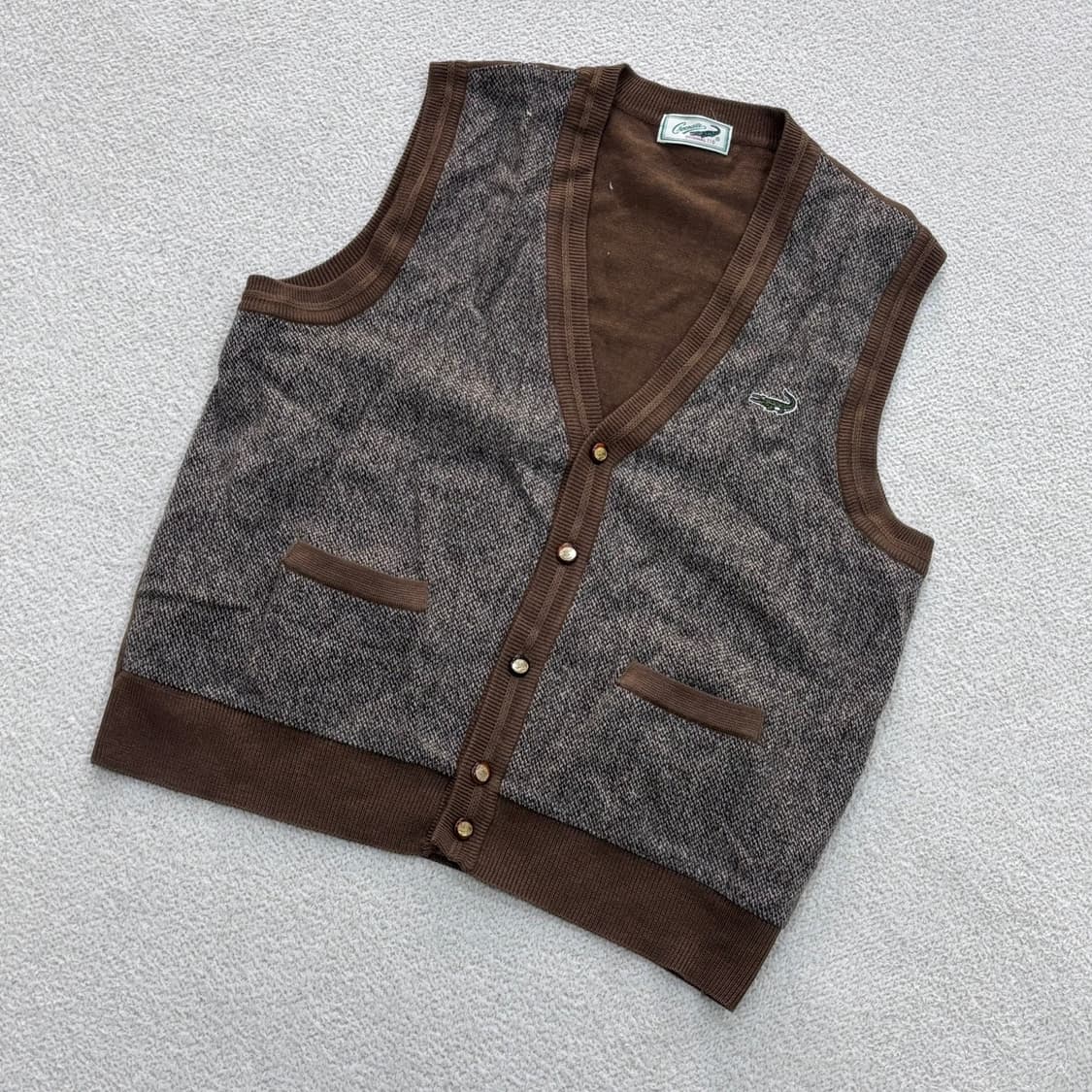 110 라코스테 브라운 니트 조끼 0428E 상품이미지1