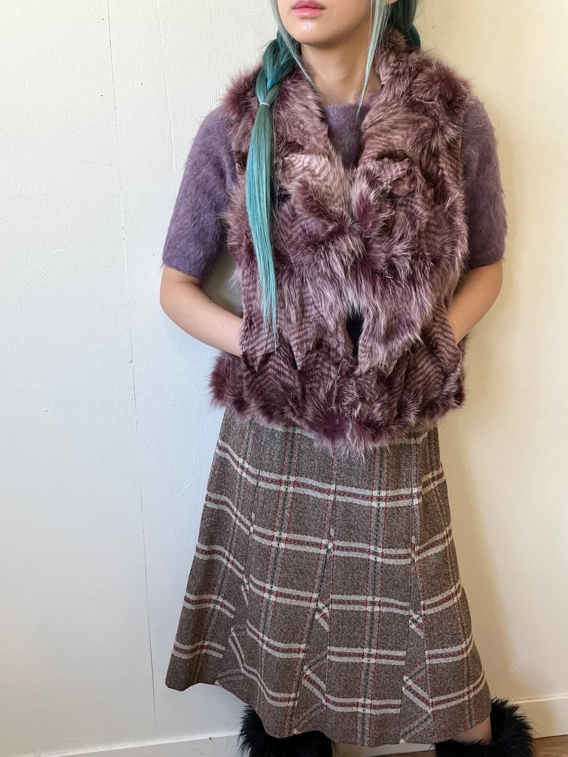 KENZO 라벤더 토끼퍼 베스트 상품이미지4