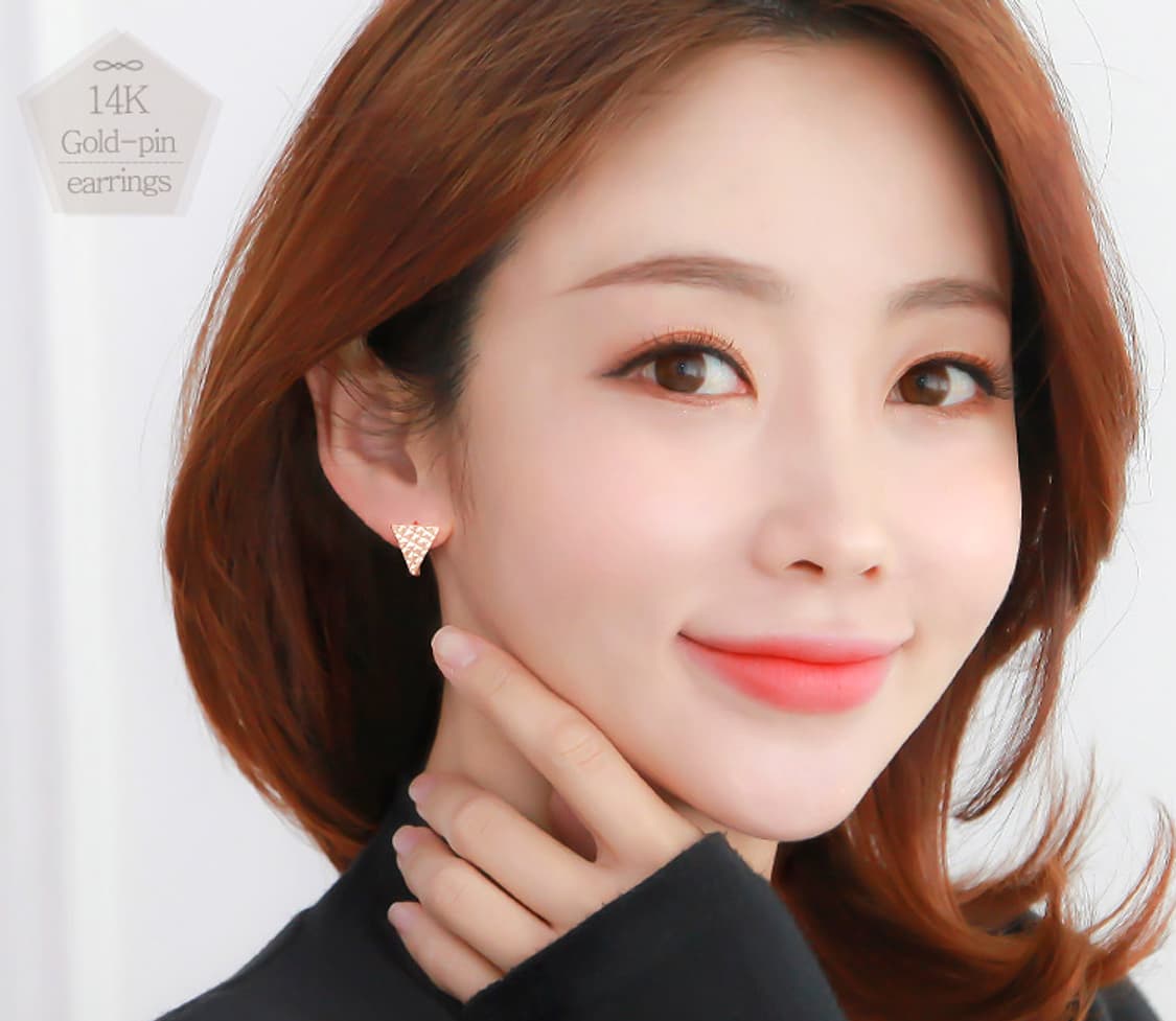 [라울스톤]데일리14K 로즈골드 큐빅  피어싱 판매 상품이미지6