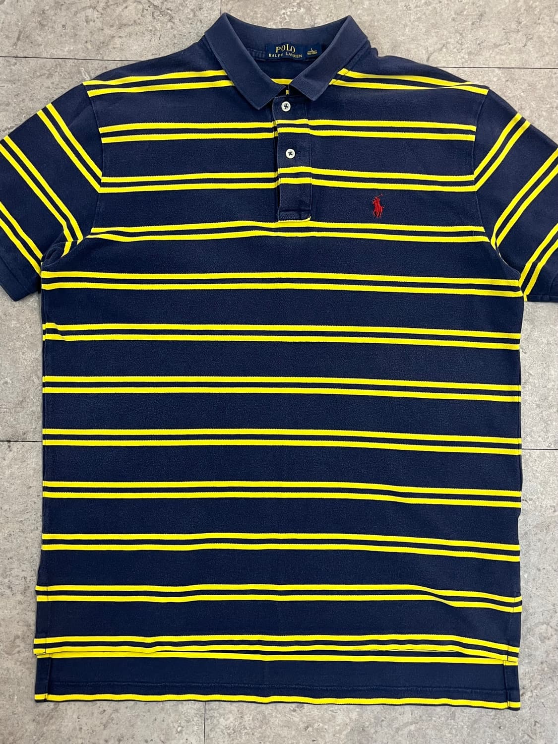 폴로 랄프로렌 스트라이프 반팔 카라티 네이비 L #csz3398  상품이미지4