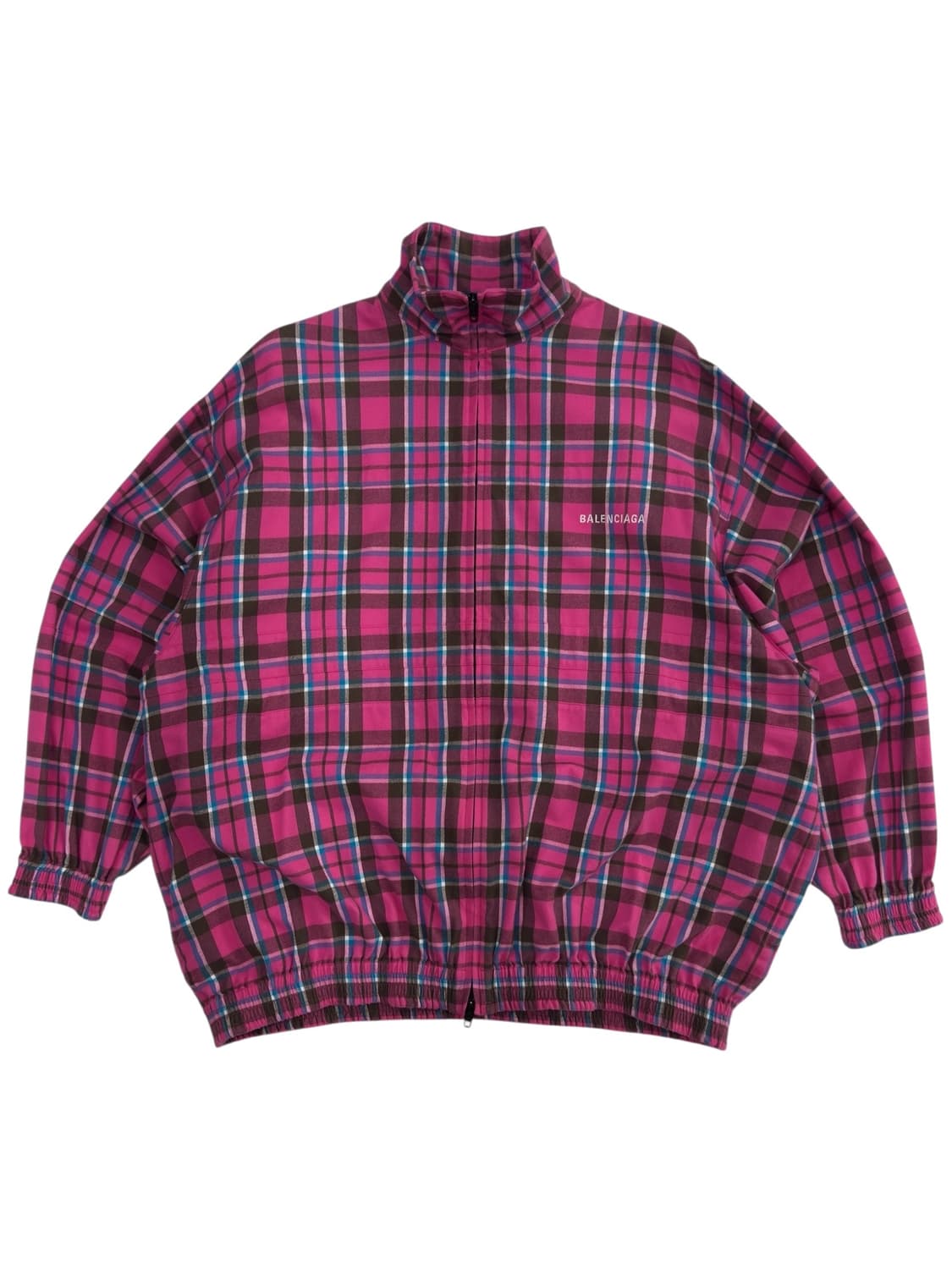 발렌시아가 핑크 플란넬 체크 집업자켓 백화점판 상품이미지1